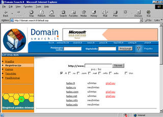 http://domain.search.lt: tikrinama, ar užimtas vardas www.tadas...
